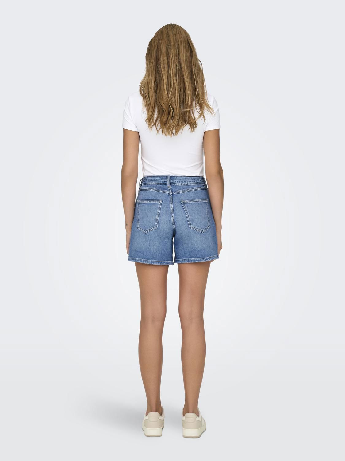 Onlgianna Mw Belted Shorts Azg Dnm Noos Blå