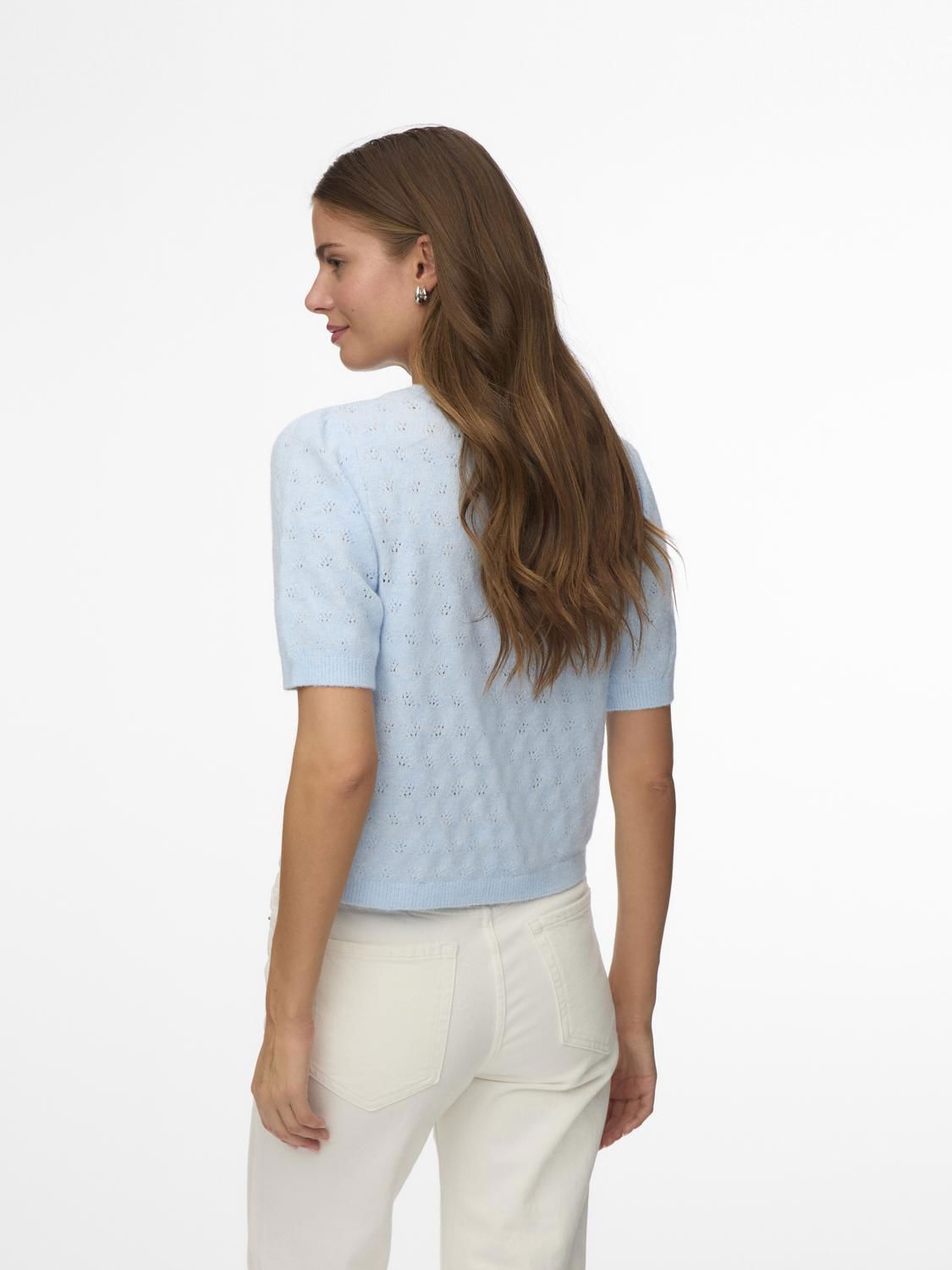 Vmdoffy Stitch 2/4 O-Neck Pullover Noos Blå