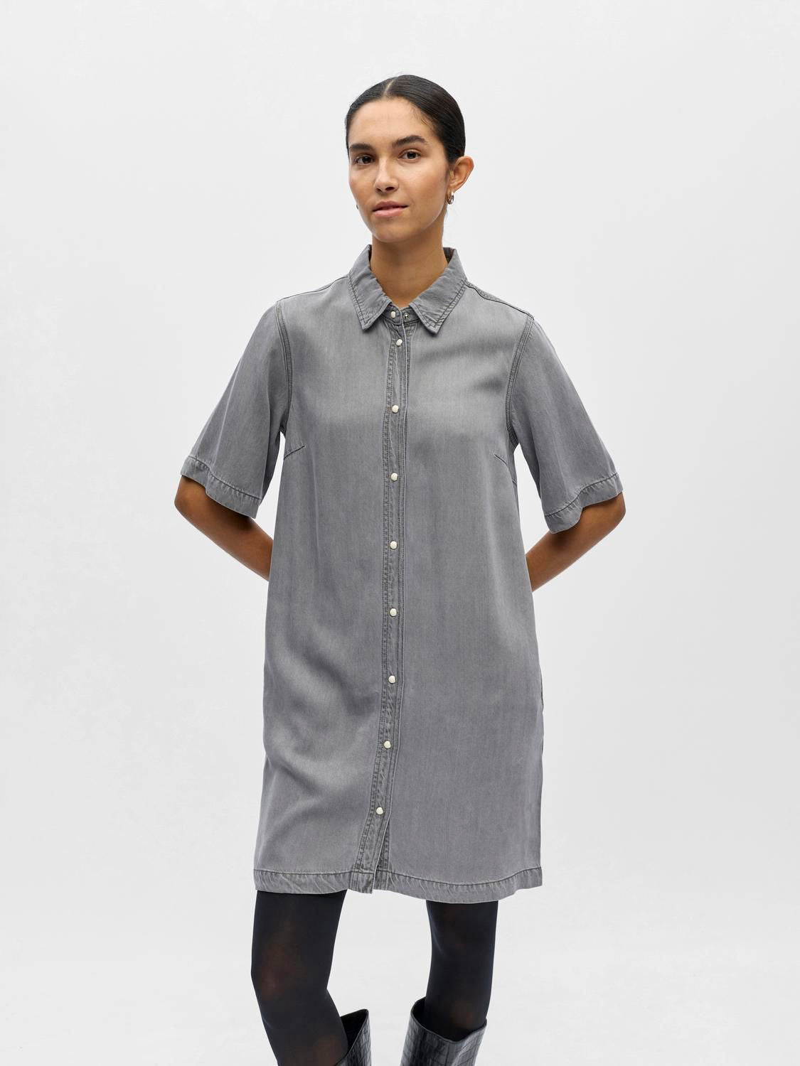 Objframe 2/4 Re Denim Dress Noos Grå