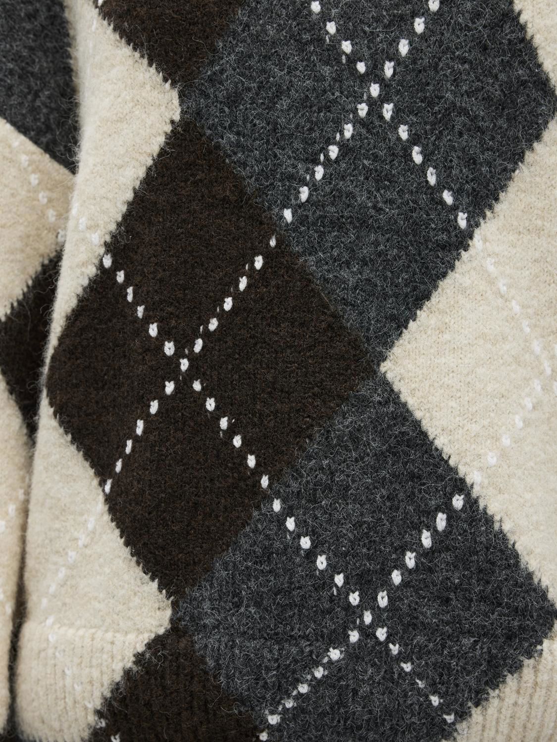 Objbrenda Ls Lo O-Neck Pullover Noos Grå