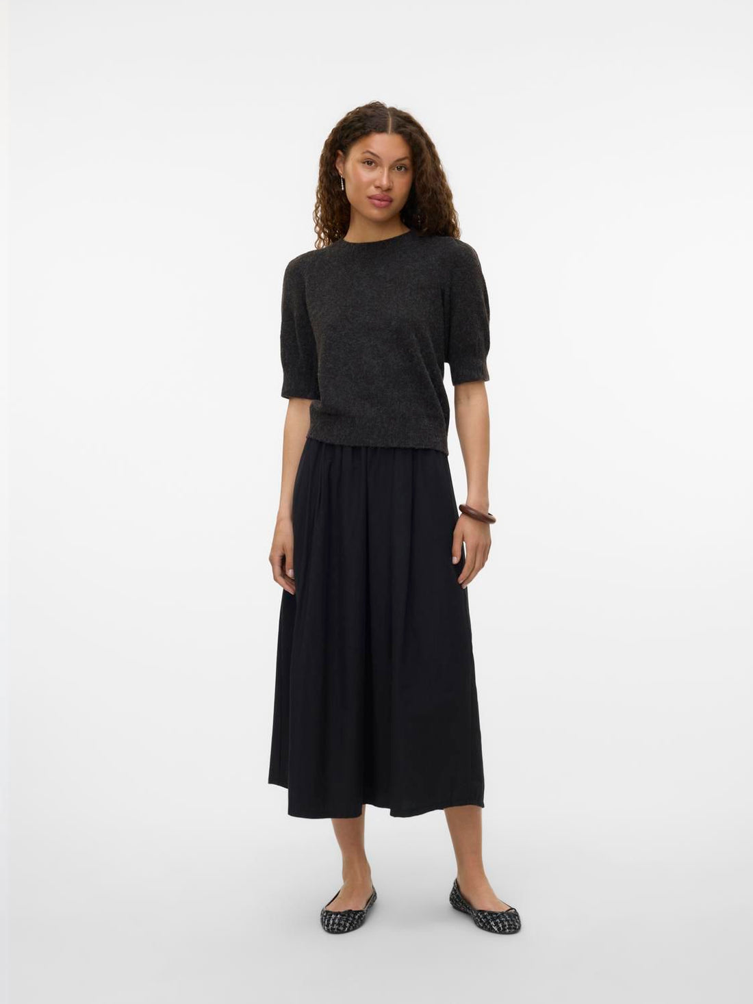Vmdoffy 2/4 O-Neck Pullover Ga Noos Brun