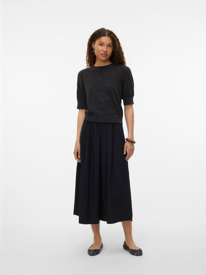 Vmdoffy 2/4 O-Neck Pullover Ga Noos Brun