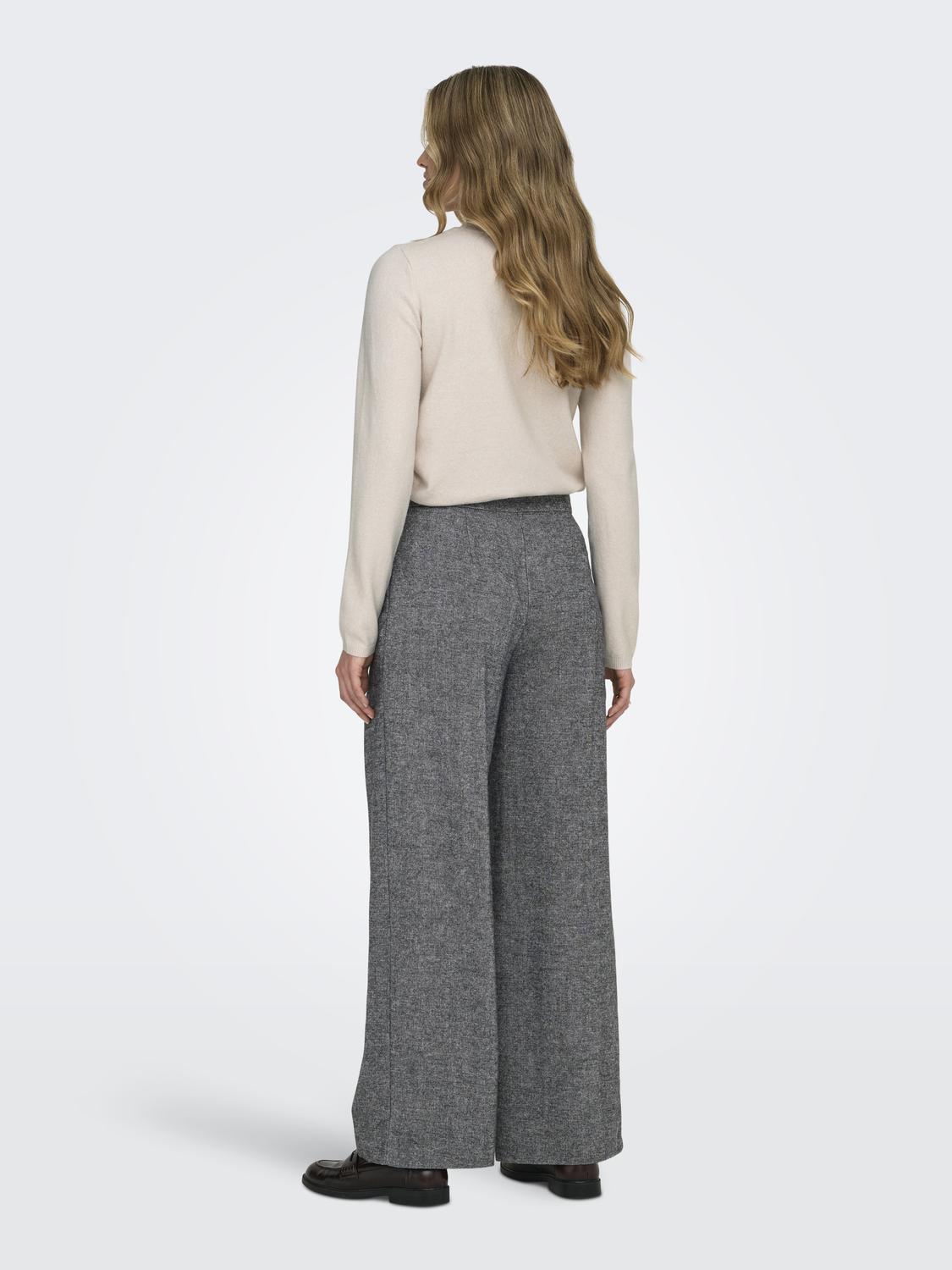 Onlbekka Life Hw Wide Wool Look Pant Tlr Grå