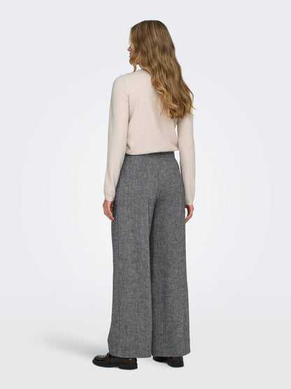 Onlbekka Life Hw Wide Wool Look Pant Tlr Grå