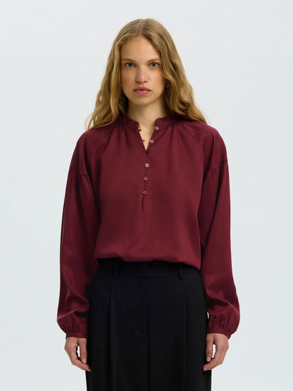 Slwdonna Ls Shirt Noos Burgunder