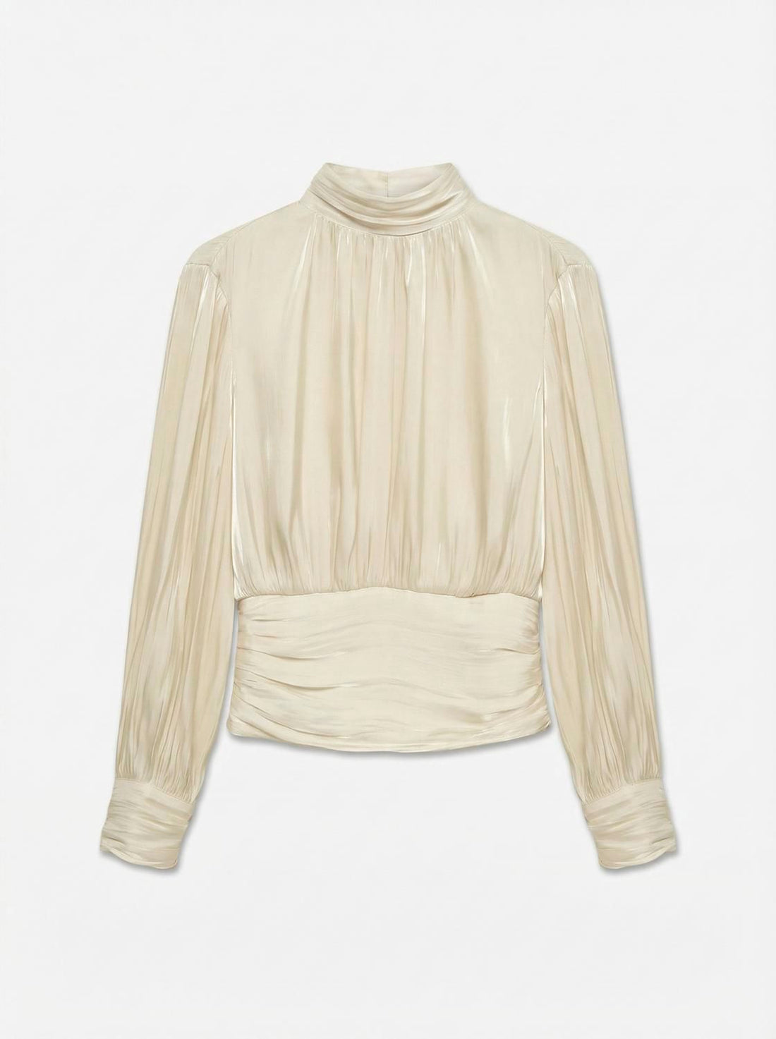 Vmpolly Ls High Neck Top Wvn Beige