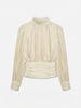 Vmpolly Ls High Neck Top Wvn Beige