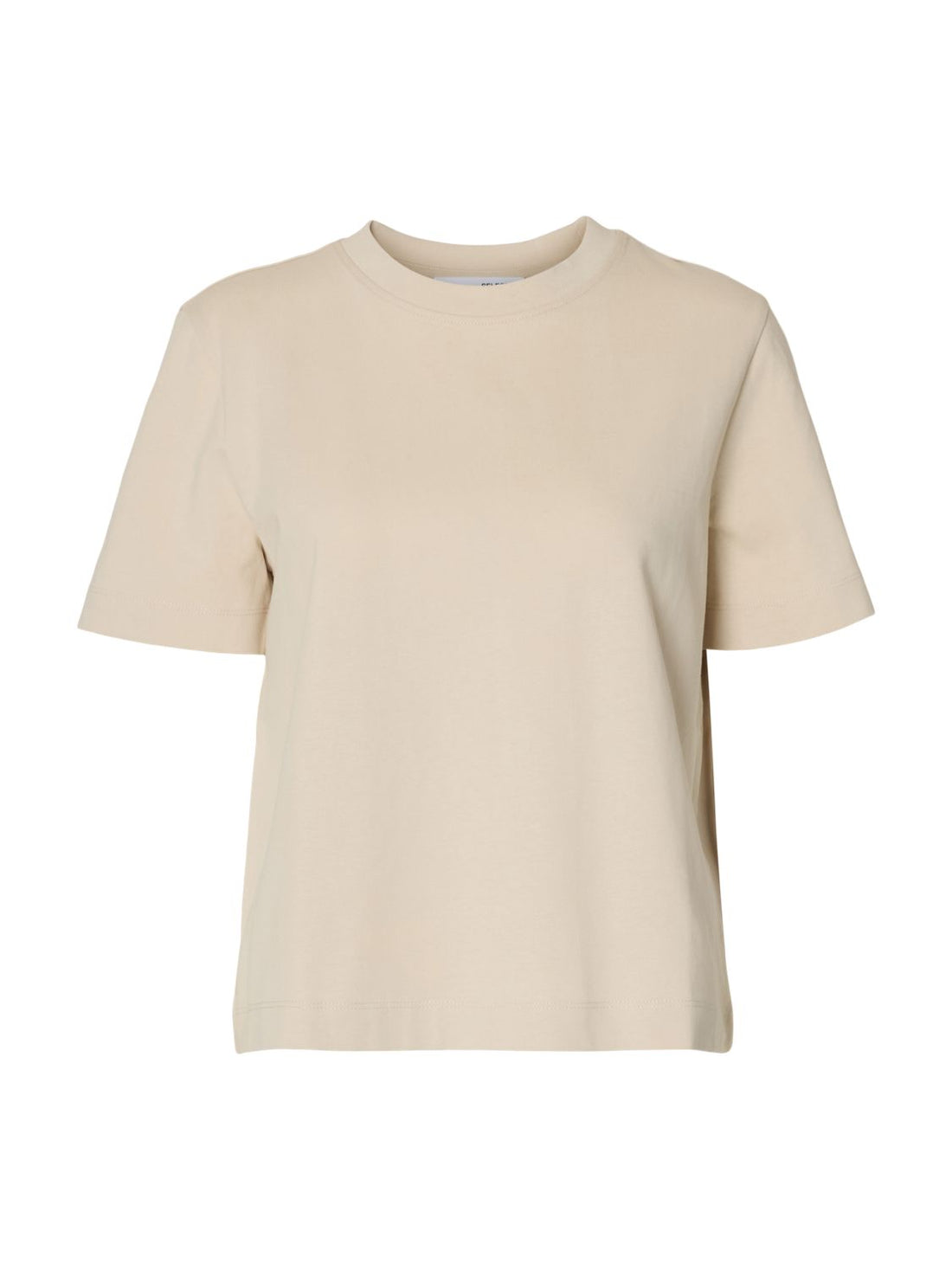 Slwessential Ss Boxy Tee Noos Beige