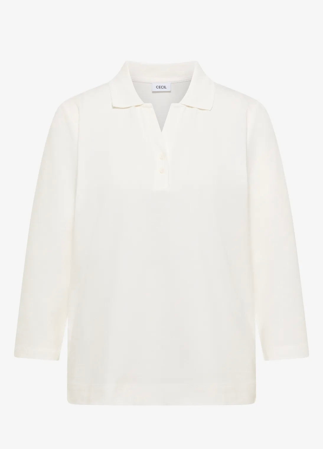 Solid polo w/buttons Hvit