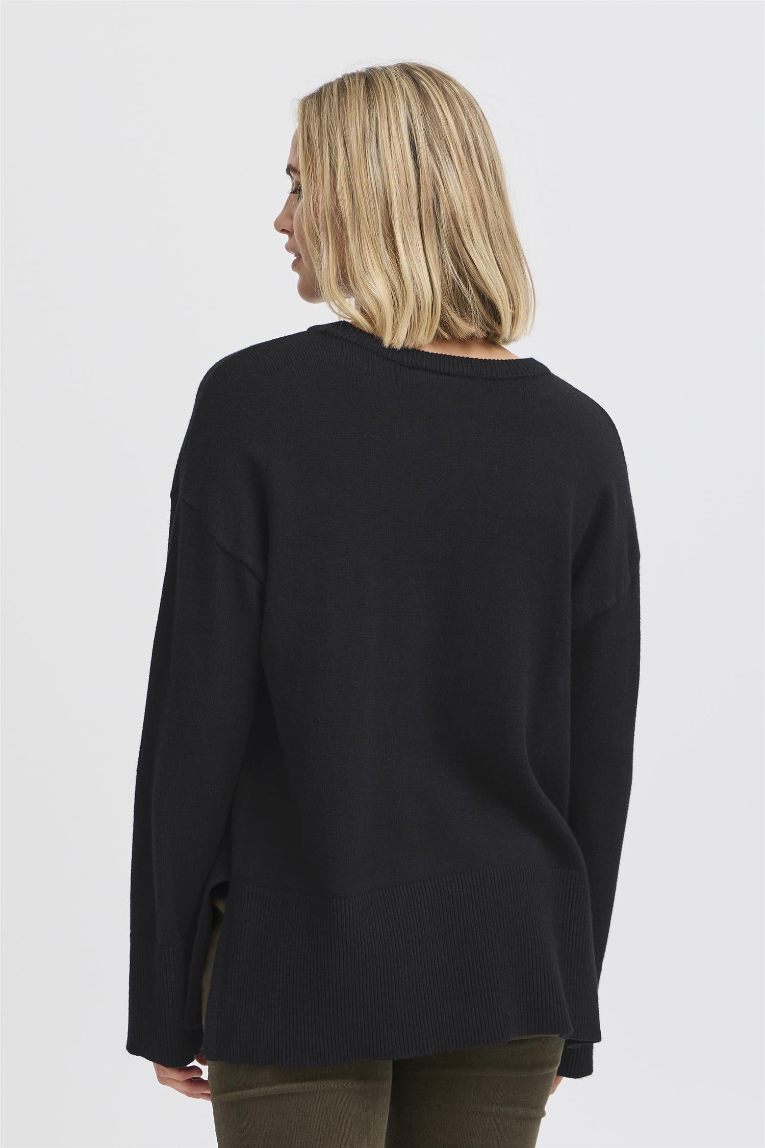 Pzsteffi Oneck Pullover Black Beauty
