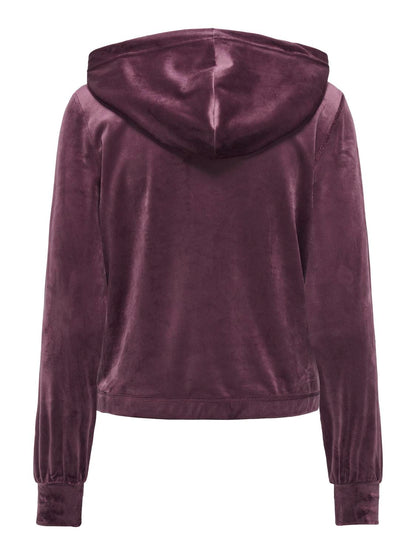 Onlrebel L/s Zip Hood Swt Mørkelilla