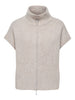 Jdylea S/l Hn 2way Zip Vest Knt Noos Beige