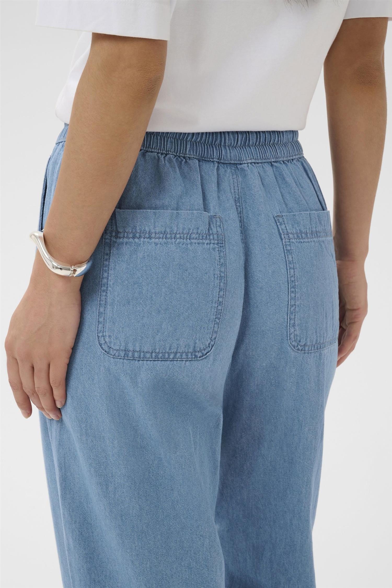 Kajade Denim Barrel Pants Blå
