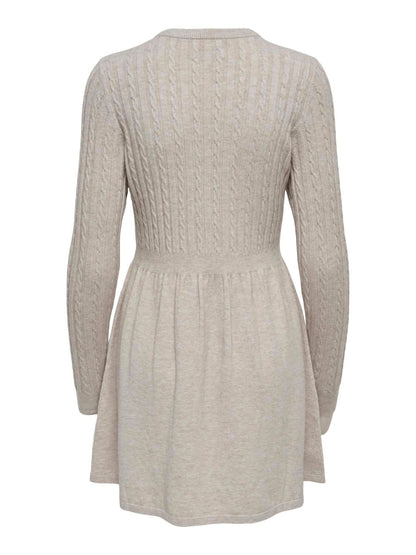 Onlfia Ls Cable Dress Knt Noos Brun