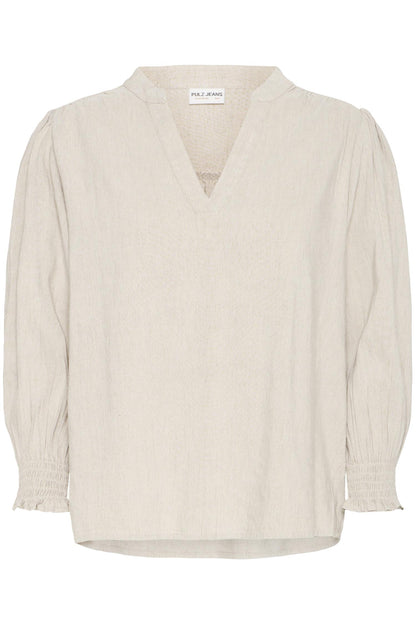 Pzluca 3/4 Sl. Blouse Beige