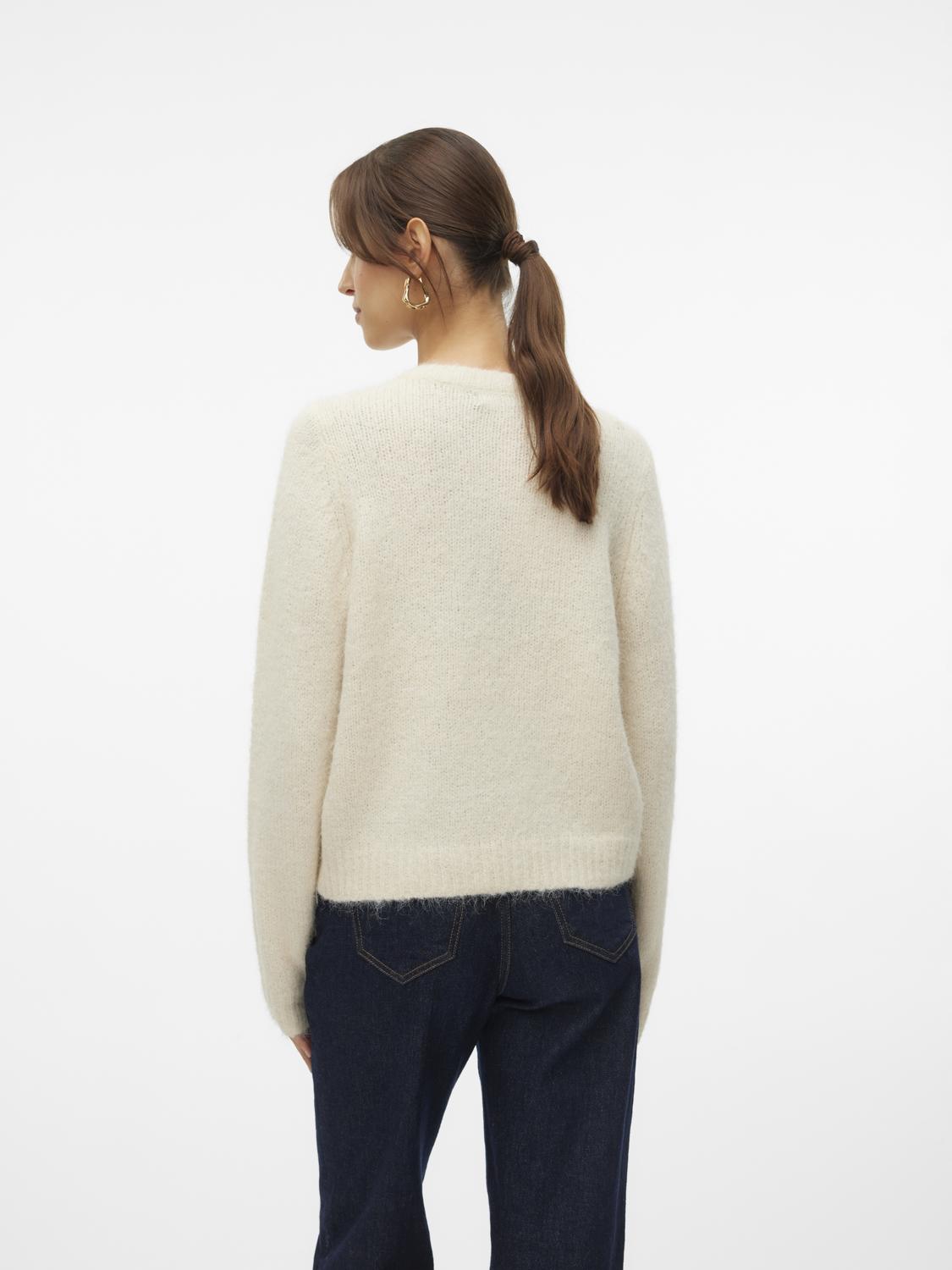VMNOVAH LS O-NECK BUTTON CARDI GA NOOS Lysegrå