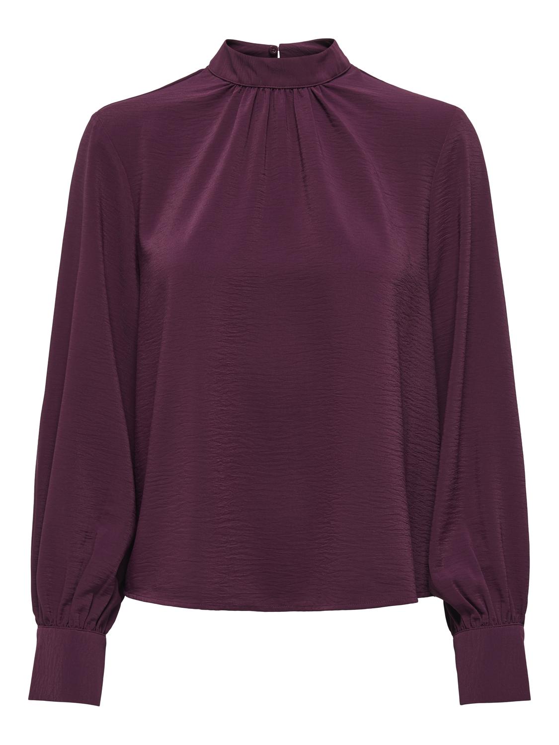 Jdyaya L/s Hn Top Wvn Dia Mørkelilla