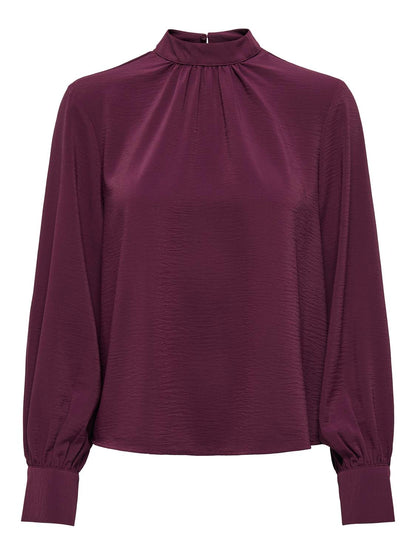 Jdyaya L/s Hn Top Wvn Dia Mørkelilla