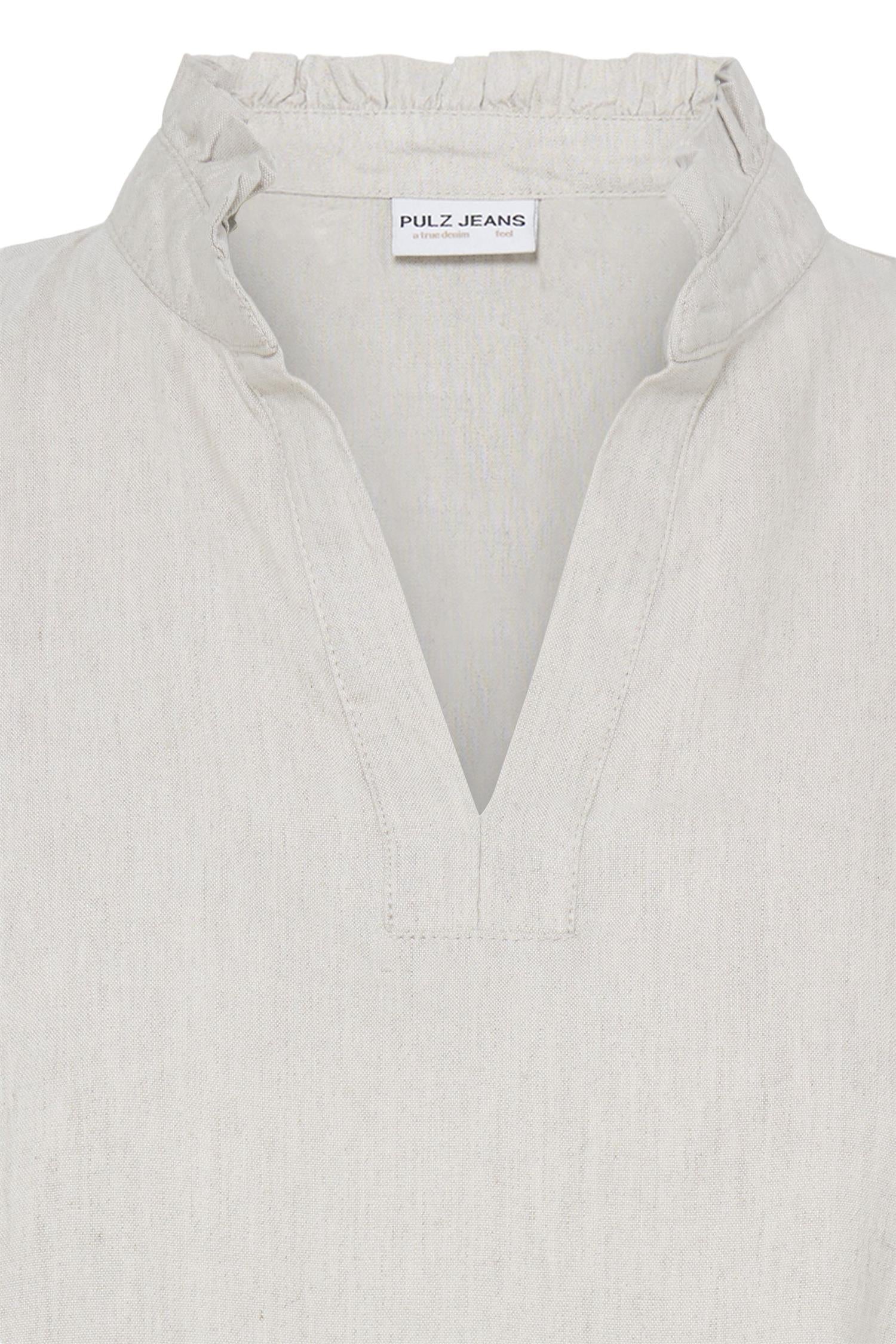 Pzluca Frill Blouse Beige