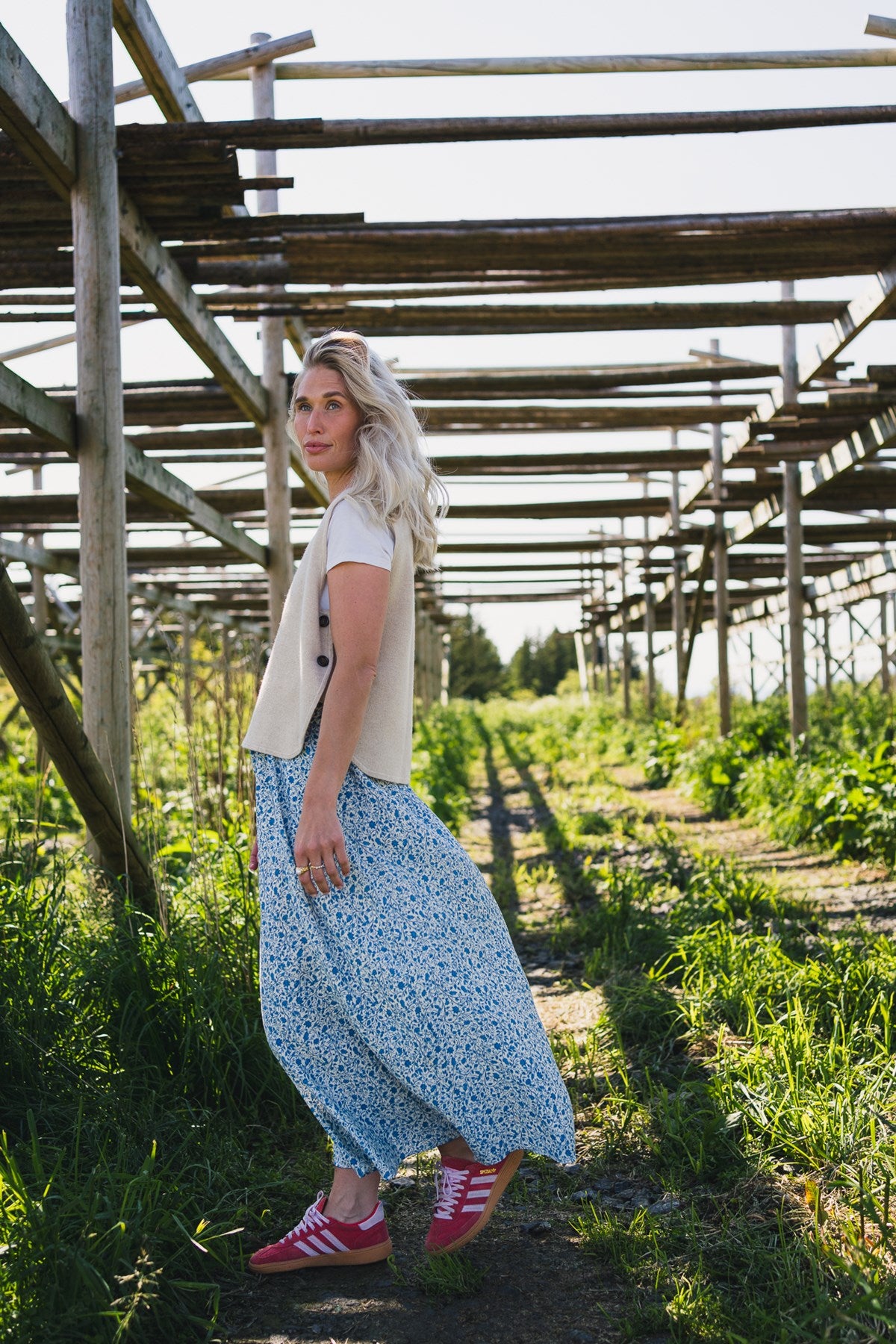 Rausastrid Hw Skirt Aop Blå