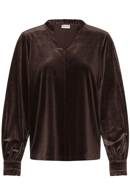 Pzbarbara Ls  Blouse Brun