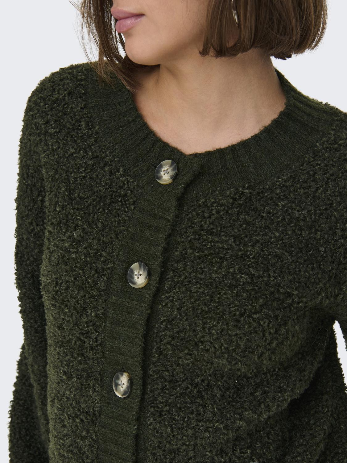 Jdyeira Life L/s Oneck Cardigan Knt Noos Mørkegrønn