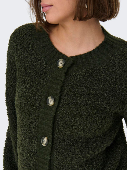 Jdyeira Life L/s Oneck Cardigan Knt Noos Mørkegrønn