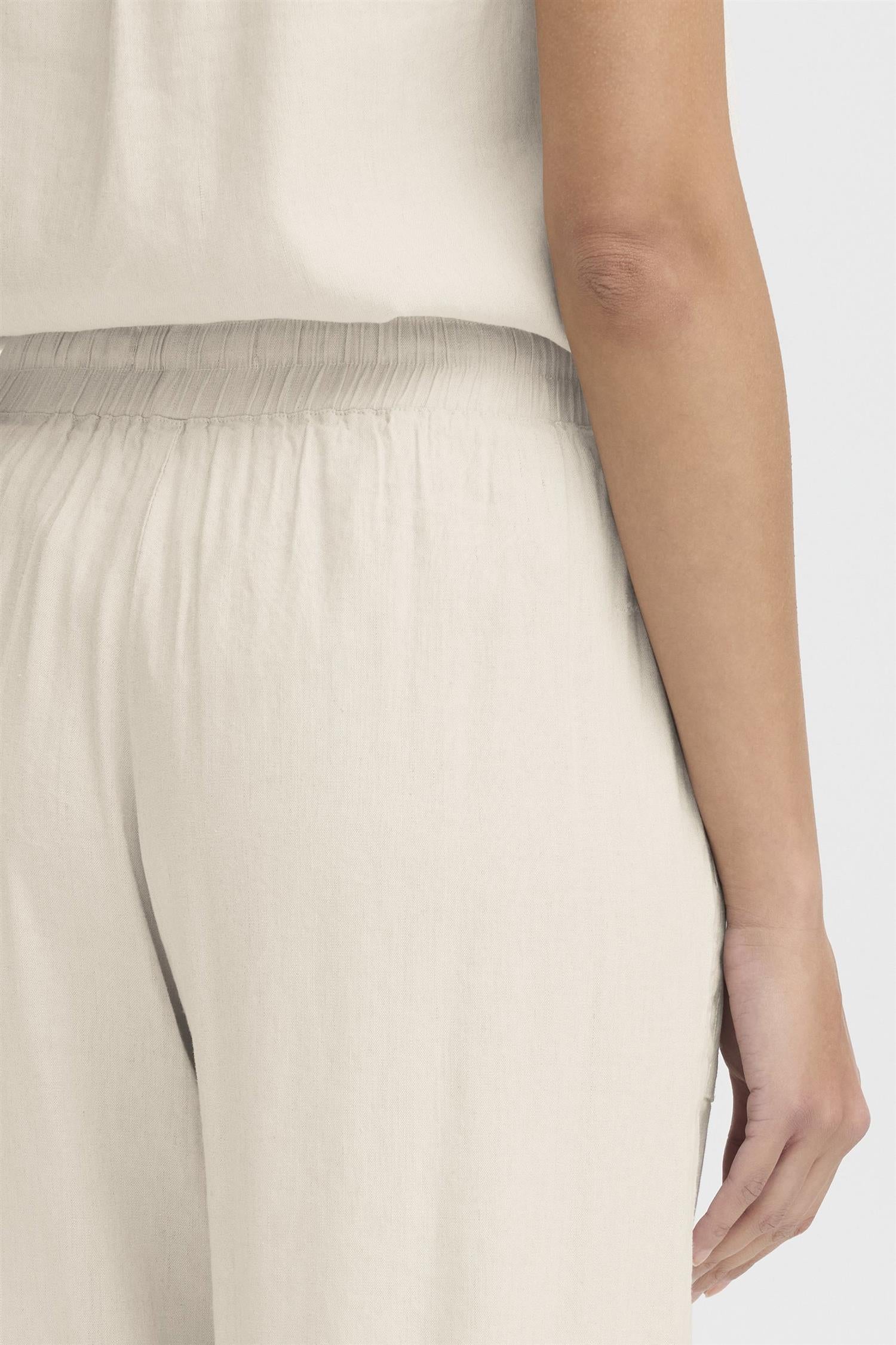 Pzluca Pant Full Length, Wide Beige