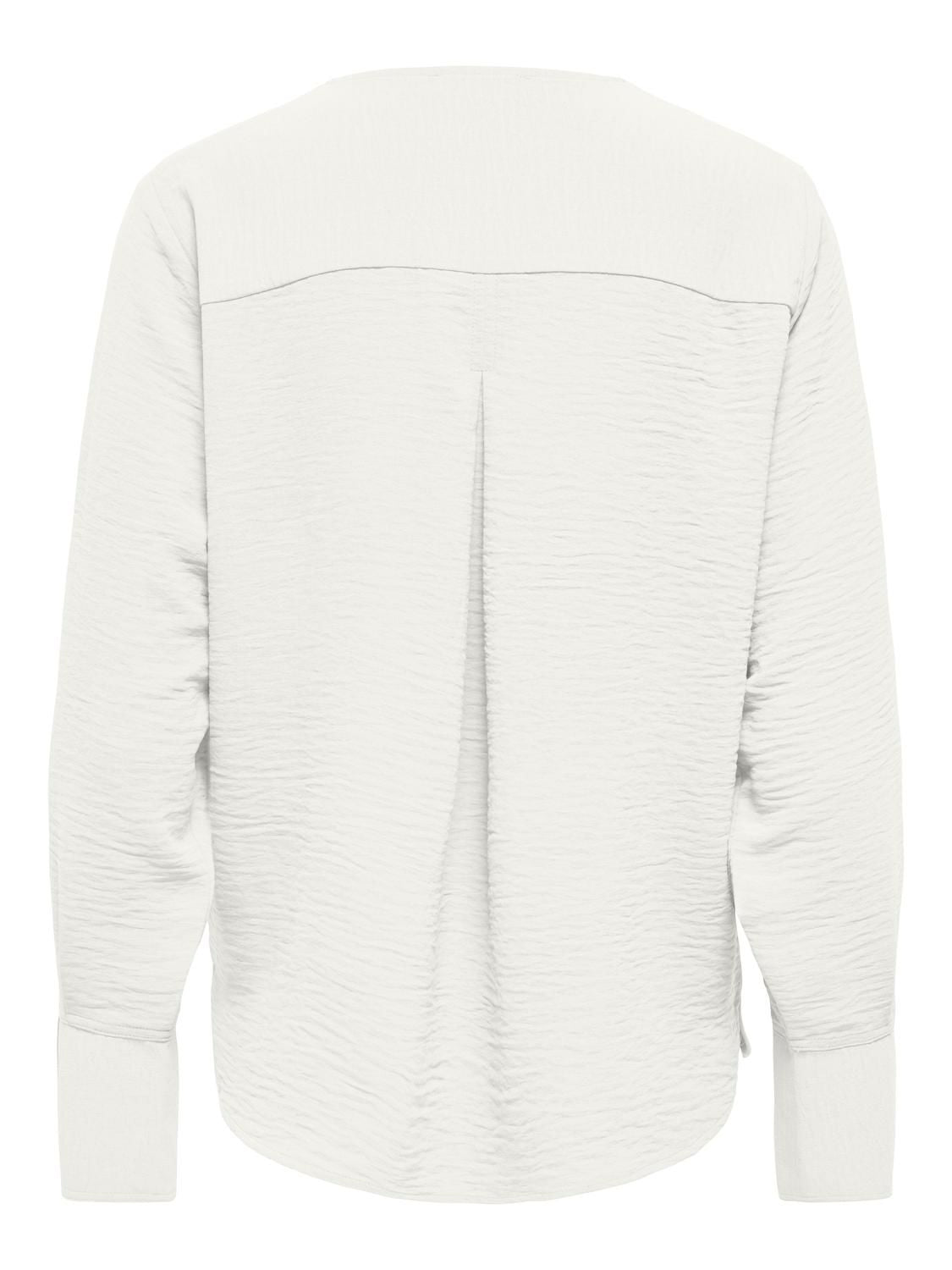Jdylion L/s V-Neck Top Wvn Hvit
