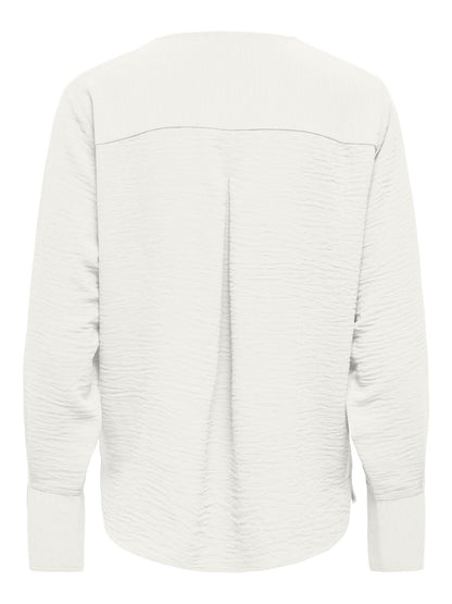 Jdylion L/s V-Neck Top Wvn Hvit