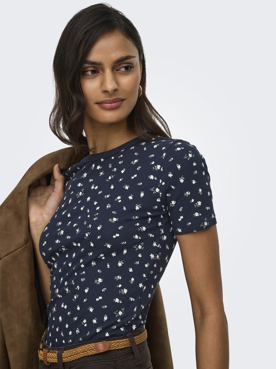 Jdylucky S/s O Neck Top Jrs Noos Blå