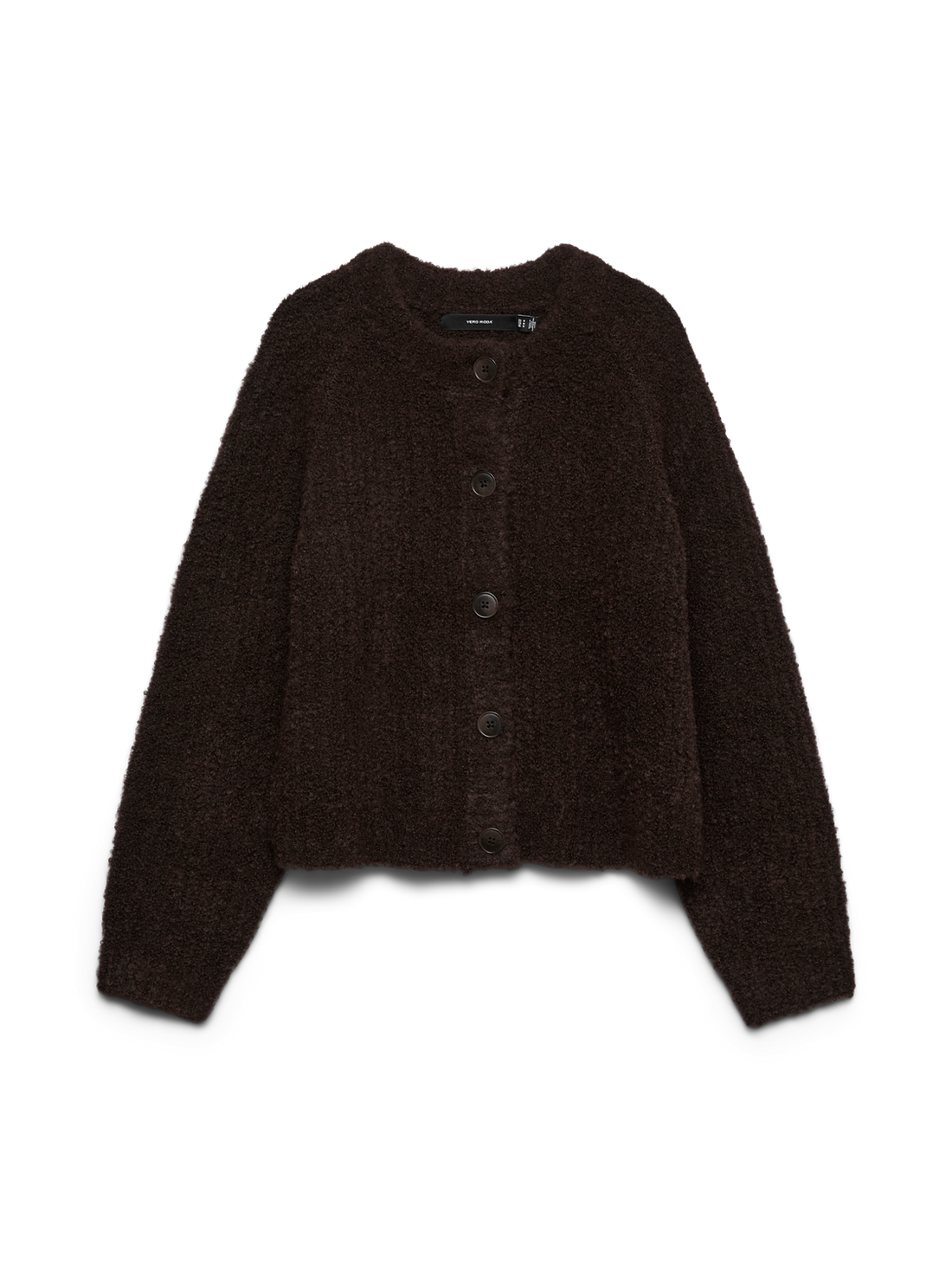 Vmcarmen Ls O-Neck Cardigan Mørkebrun