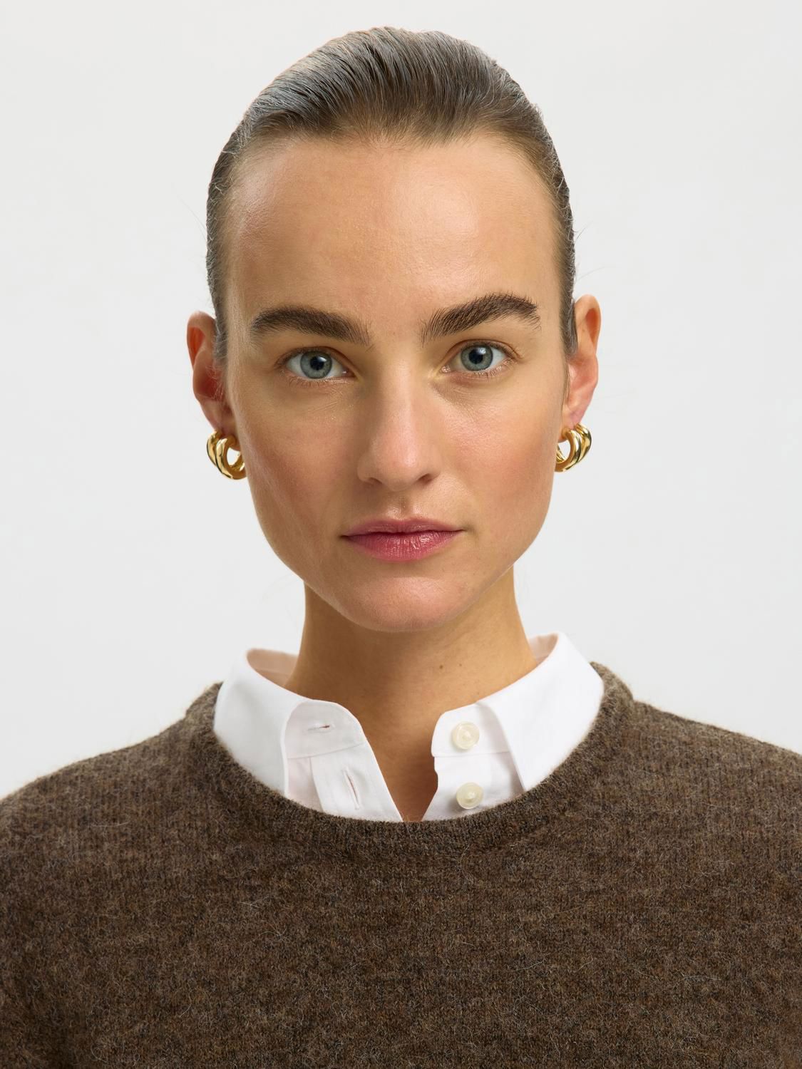 Slwlulu New Ls Knit O-Neck Noos Brun