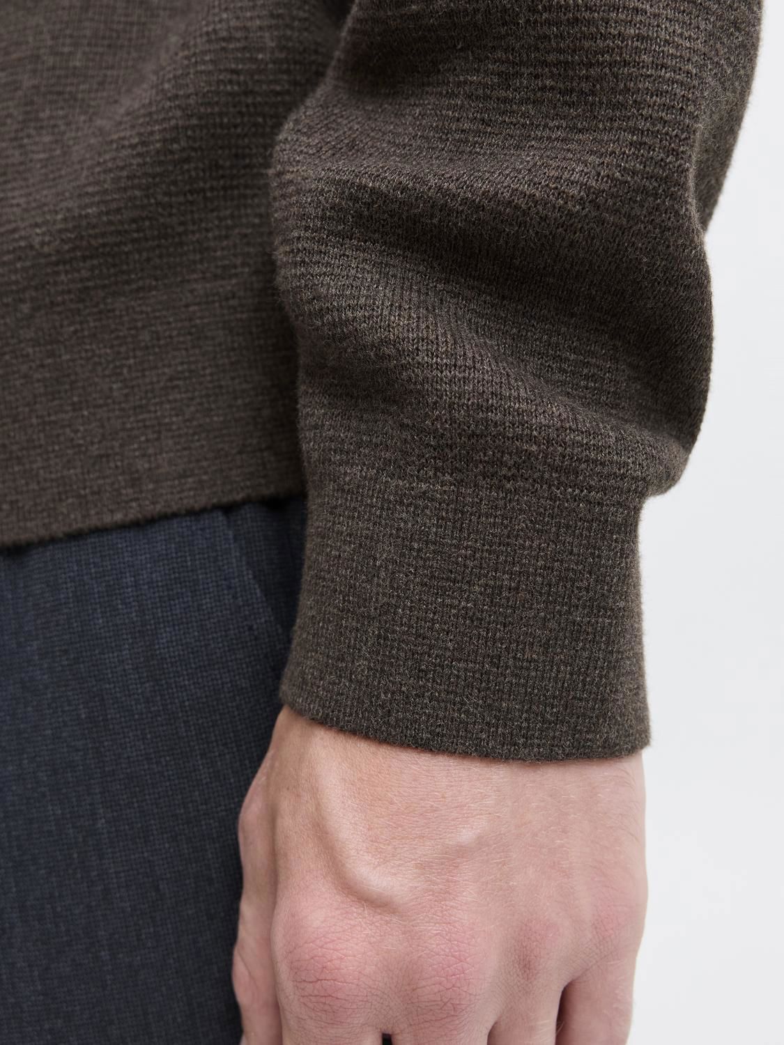 Jprmilano Stitch Knit Half Zip Sn Brun