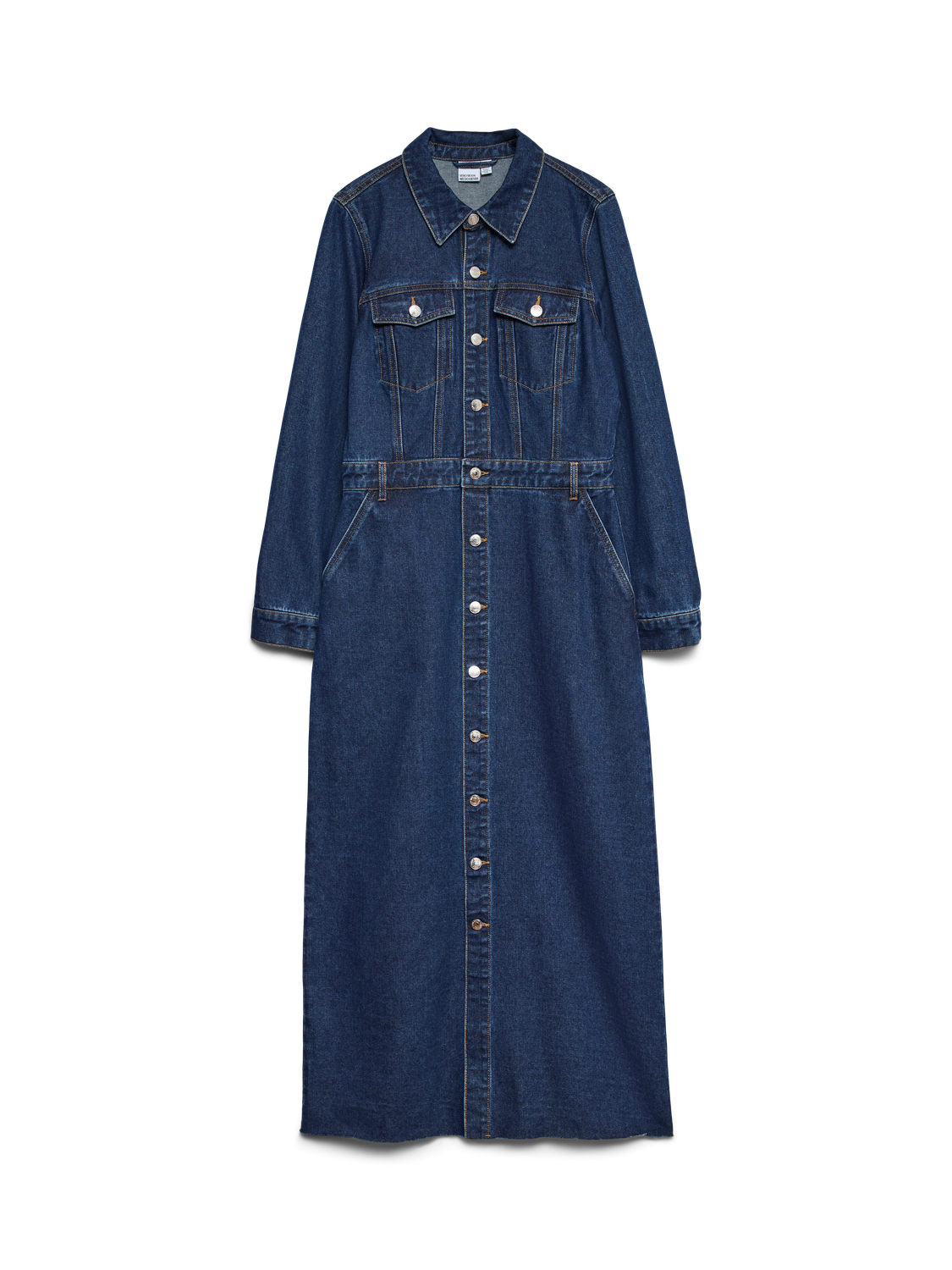 Vmmolly Ls  Ank Denim Dress Mørkeblå