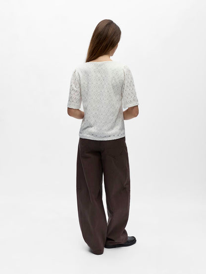 Objlaila 2/4 Re V-Neck Top Div Hvit