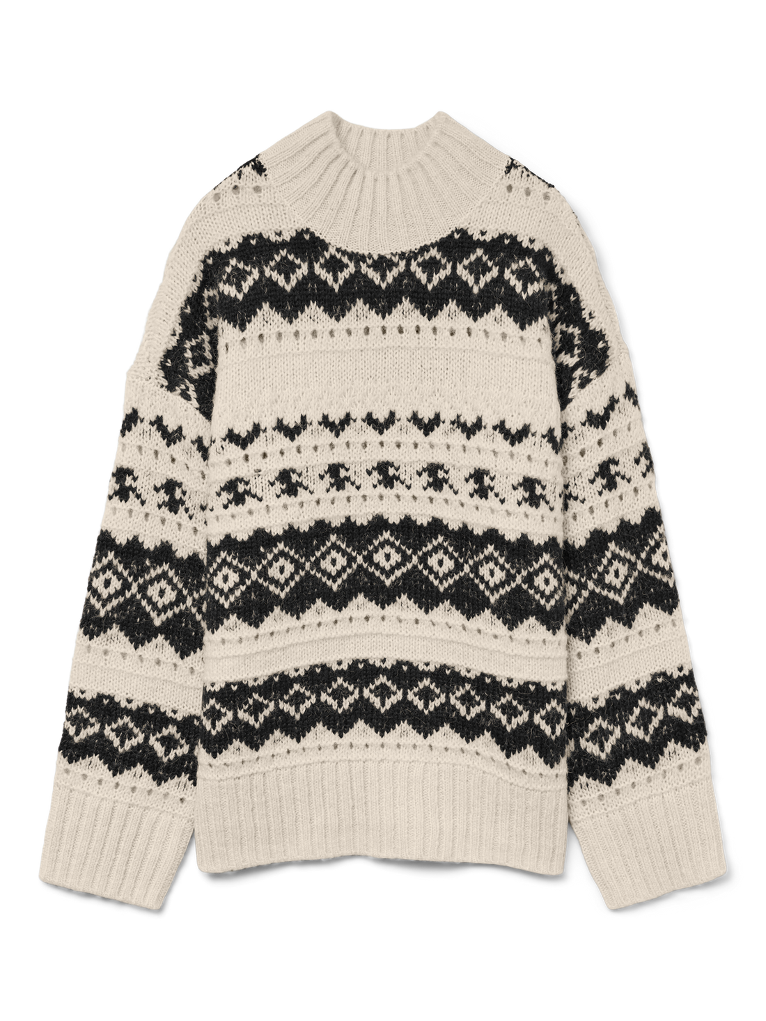 VMAMPLE LS HIGH NECK PULLOVER BOO Lysegrå
