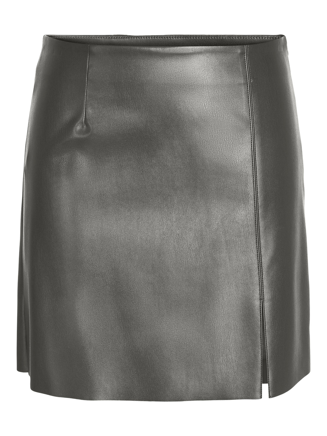 NMCLARA PENNY PU HW SLIT SKIRT NOOS Charcoal Gray