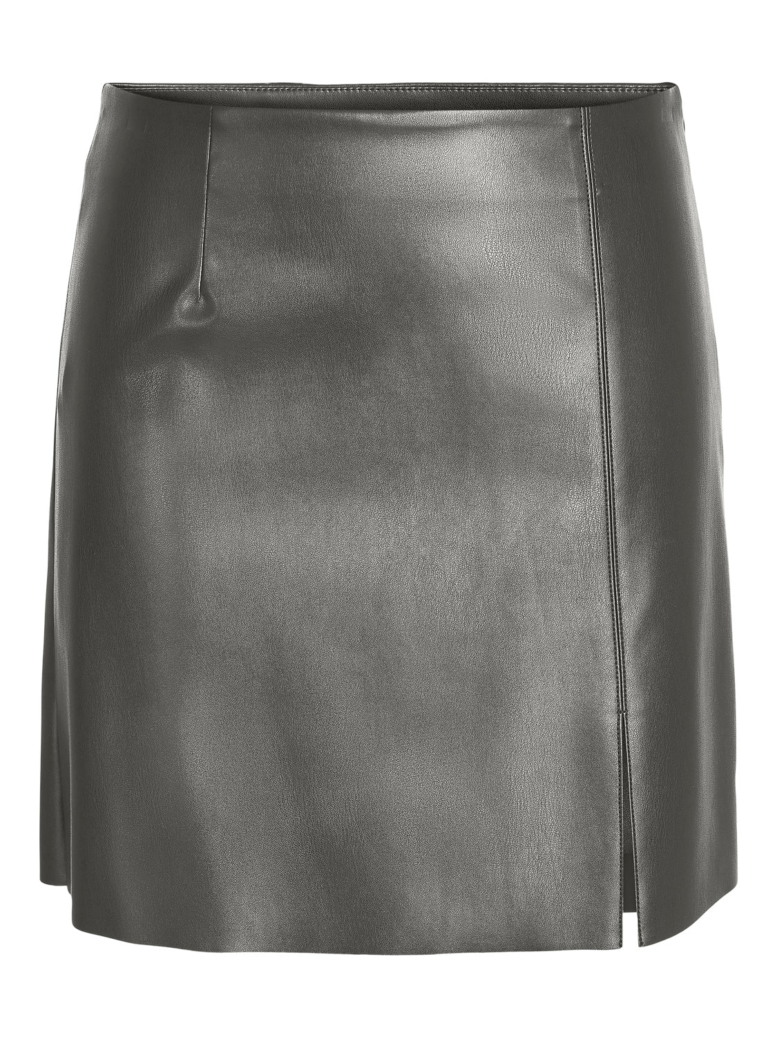 NMCLARA PENNY PU HW SLIT SKIRT NOOS Charcoal Gray