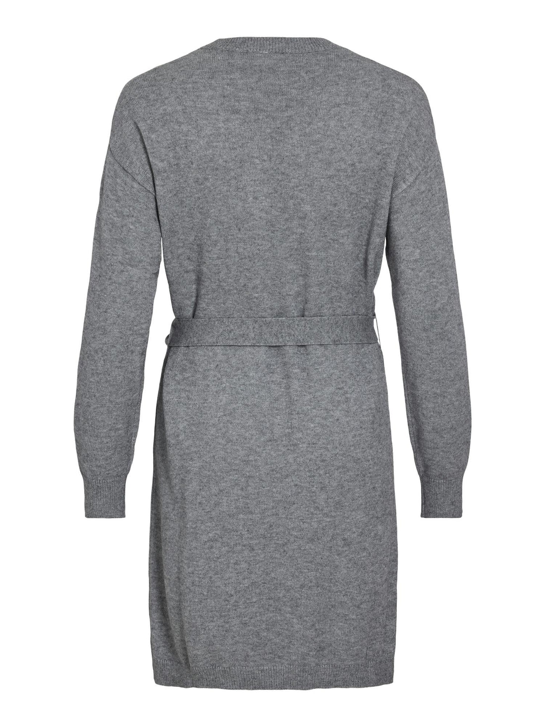 VIRIL O-NECK L/S BELT KNIT DRESS - NOOS Grå