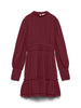 Awbirdia Ls High Neck Short Dress Burgunder
