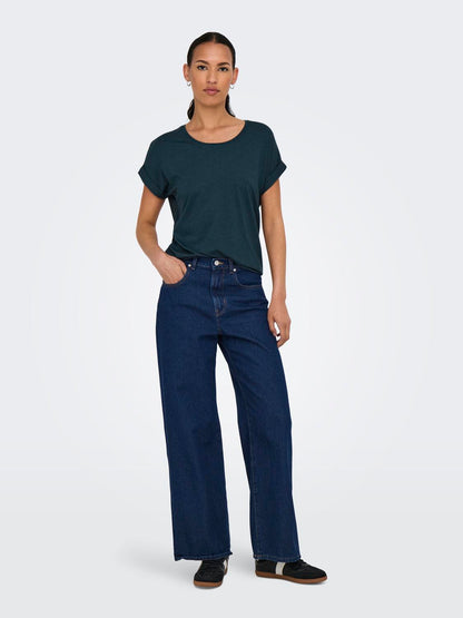 ONLMOSTER S/S O-NECK TOP NOOS JRS Mørketurkis