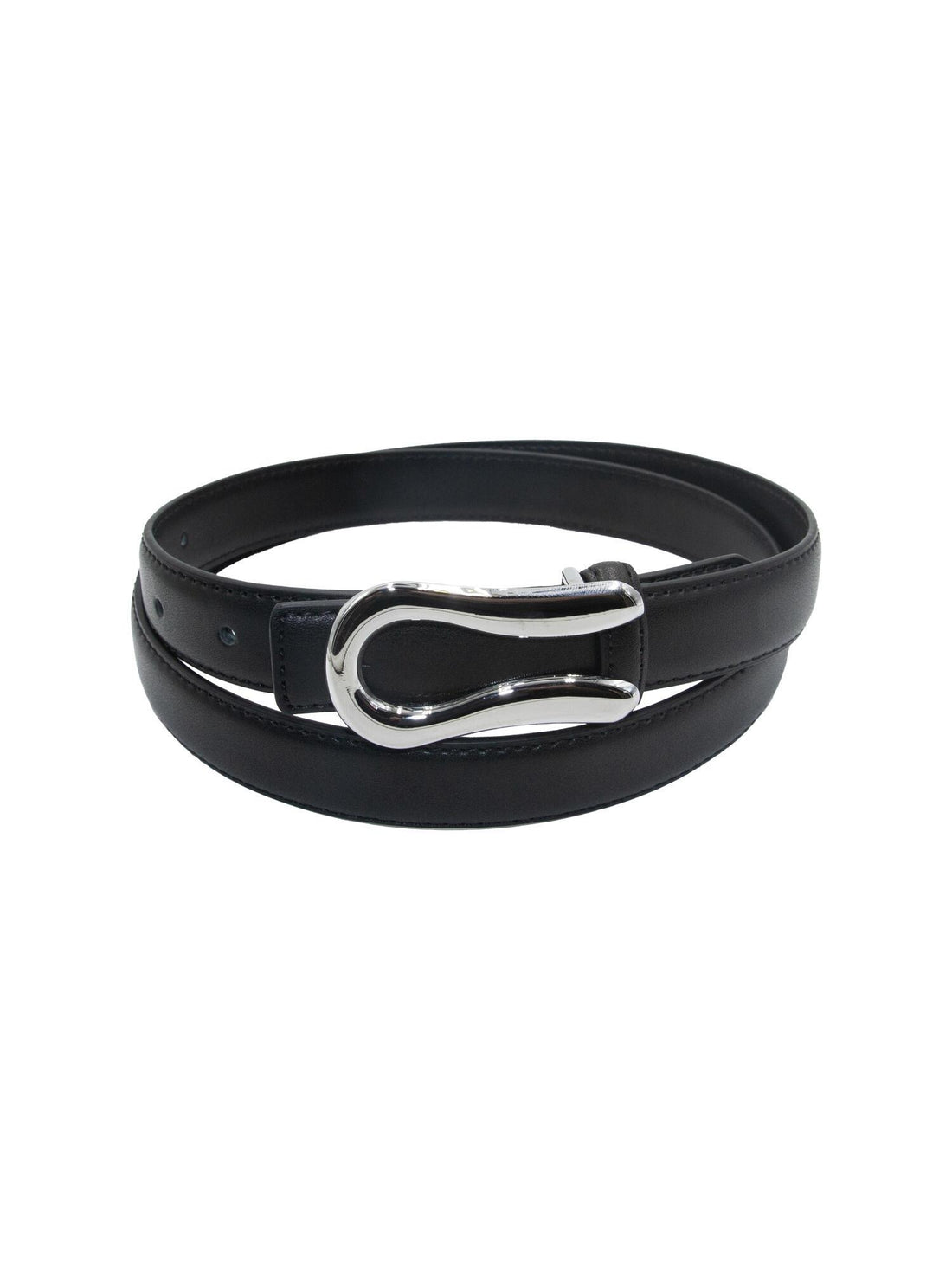 Belte klassisk m/sølv spenne 2,5cm Svart