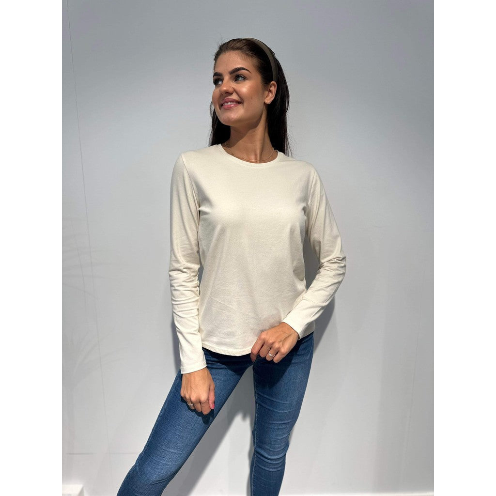 Longsleeve rund hals Lys Beige