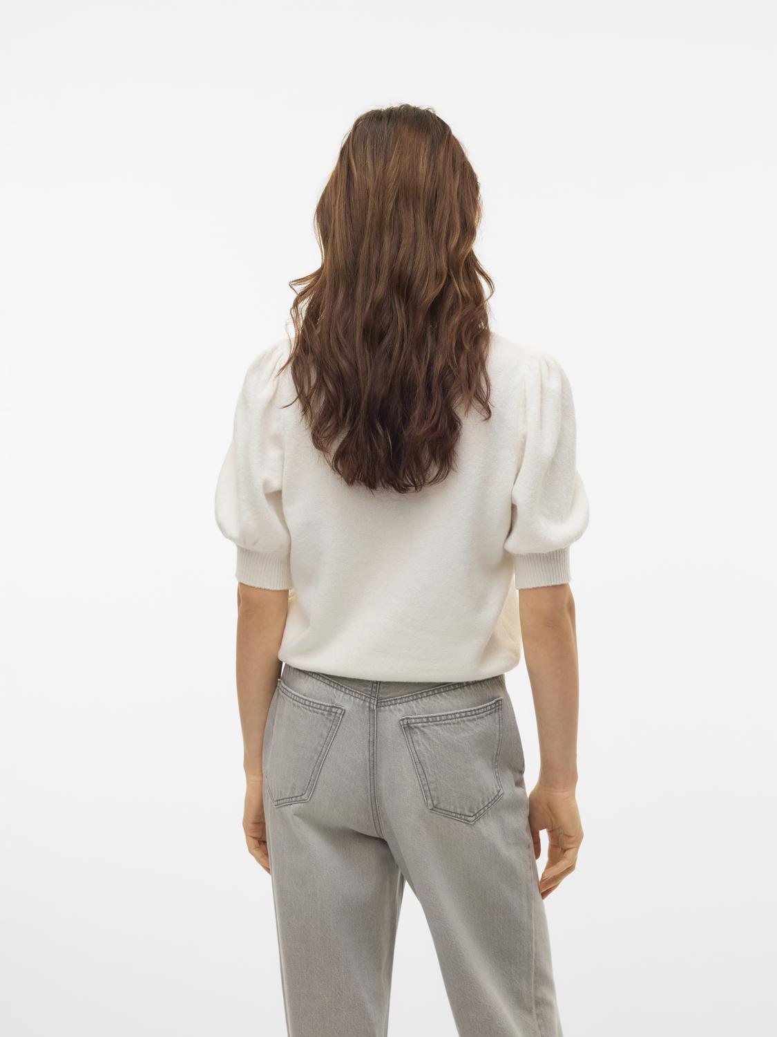 Vmdoffy 2/4 O-Neck Pullover Ga Noos Hvit