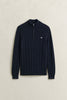 Cable Knit Half-Zip Sweater Blå