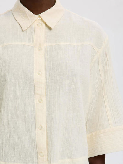 Slffinnie Relaxed 3/4 Sun Shirt B Hvit