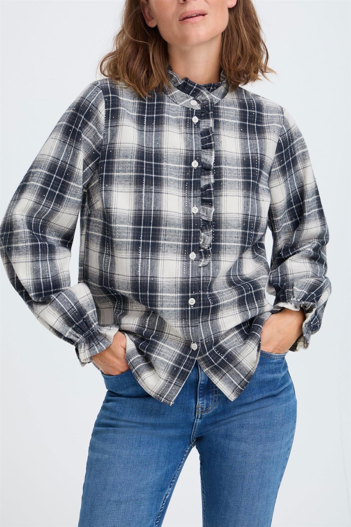 Pzkamma Ls Frill Shirt Flerfarget