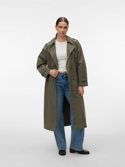 Vmmoe Long Trenchcoat Lcs Grønn