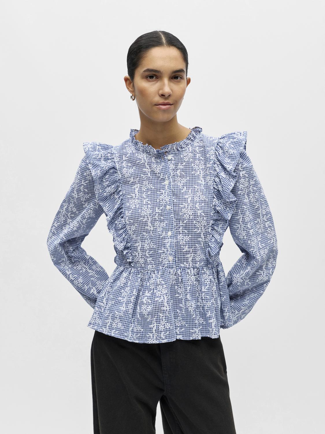 Objciara L/s Re Frill Top 143 Blå